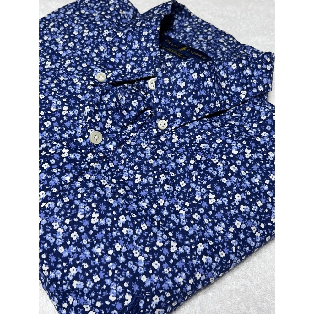 Polo Ralph Lauren Shirt Men's XL/TG Classic Floral Blue Button Down Preppy